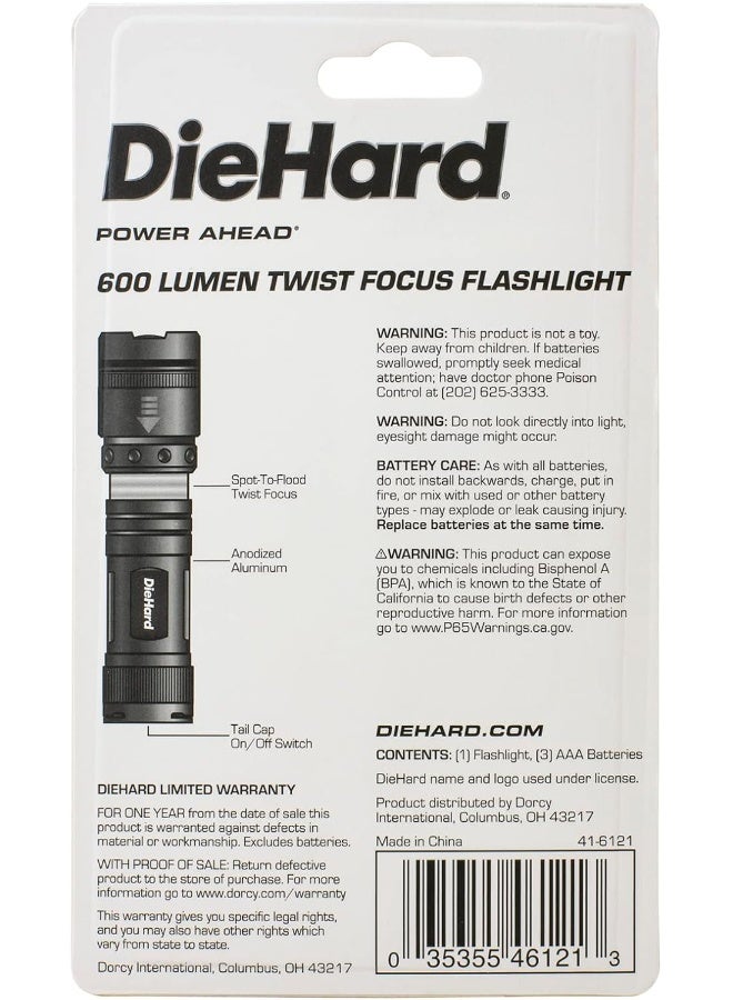 Dorcy Diehard Twist Focus 600 Lumen Flashlight - Image 4