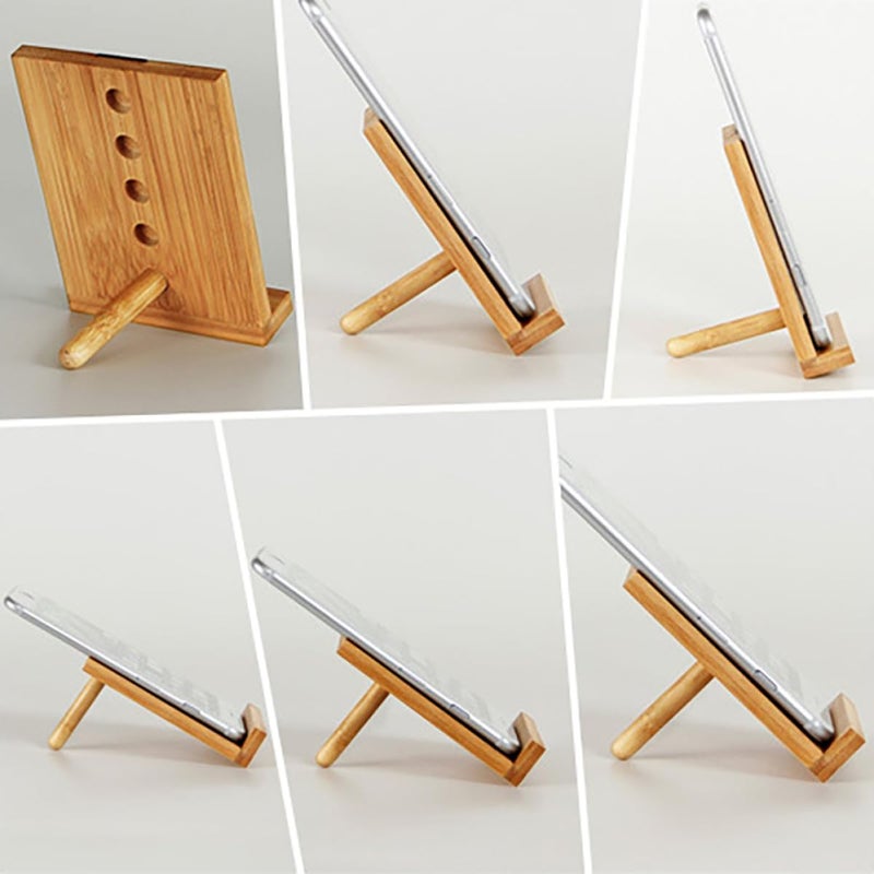 Wooden Phone Tablet Stand Holder Desktop Support for Office Travel Retro Style - Image 5
