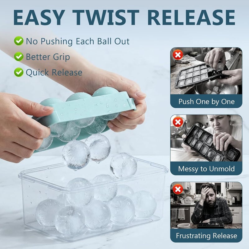 WIBIMEN Large Ice Cube Molds - 1.9 Inch Round Whiskey Ice Cube Trays (2 Pack) - Image 3