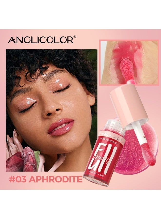 Anglicolor Women's Glossy Lip Gloss, Moisturizing and Hydrating Lipstick, Non-Greasy, Long-Lasting Makeup (#03 APHRODITE) - Image 1