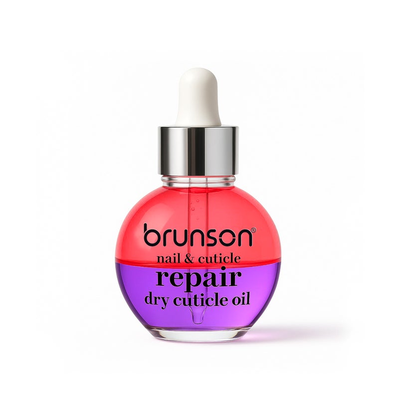 Brunson Nail and Cuticle Repair Oil 30ml Double Layer Hydrating and Nourishing Cuticle Oil with Vitamin E Salon Quality Cuticle Oil for Dry Brittle Nails and Nail Growth Quick Absorbing and Non Greasy - Image 1
