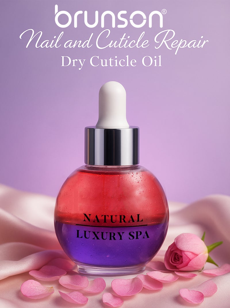 Brunson Nail and Cuticle Repair Oil 30ml Double Layer Hydrating and Nourishing Cuticle Oil with Vitamin E Salon Quality Cuticle Oil for Dry Brittle Nails and Nail Growth Quick Absorbing and Non Greasy - Image 3