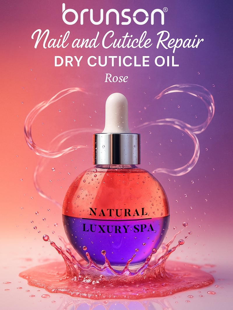 Brunson Nail and Cuticle Repair Oil 30ml Double Layer Hydrating and Nourishing Cuticle Oil with Vitamin E Salon Quality Cuticle Oil for Dry Brittle Nails and Nail Growth Quick Absorbing and Non Greasy - Image 2