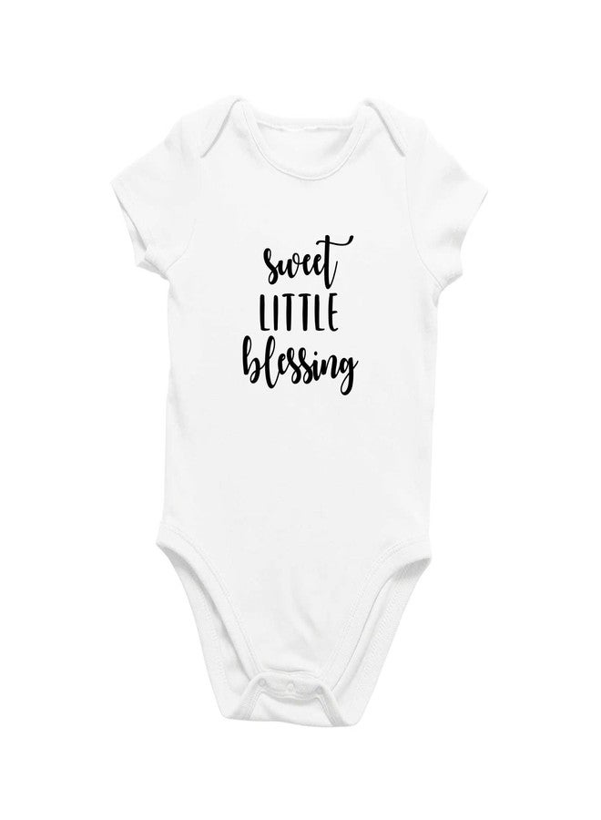 Printique Organic GOTS Certified Baby Onesie Unisex Bodysuit 0-18 months - Sweet Little Blessing | Cute Spiritual Hand-Made (Sweet Little Blessing, 12-18 Months) - Image 1