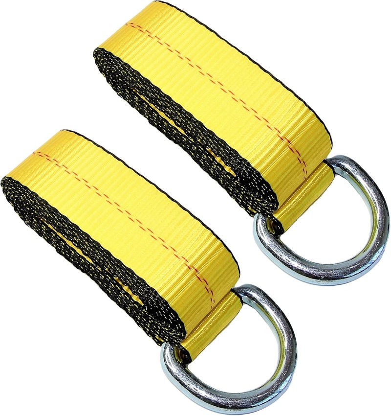 WorldPac (Pack of 2) 2" X 8 Ft Lasso Strap with D Ring Auto Tie Down - Image 1