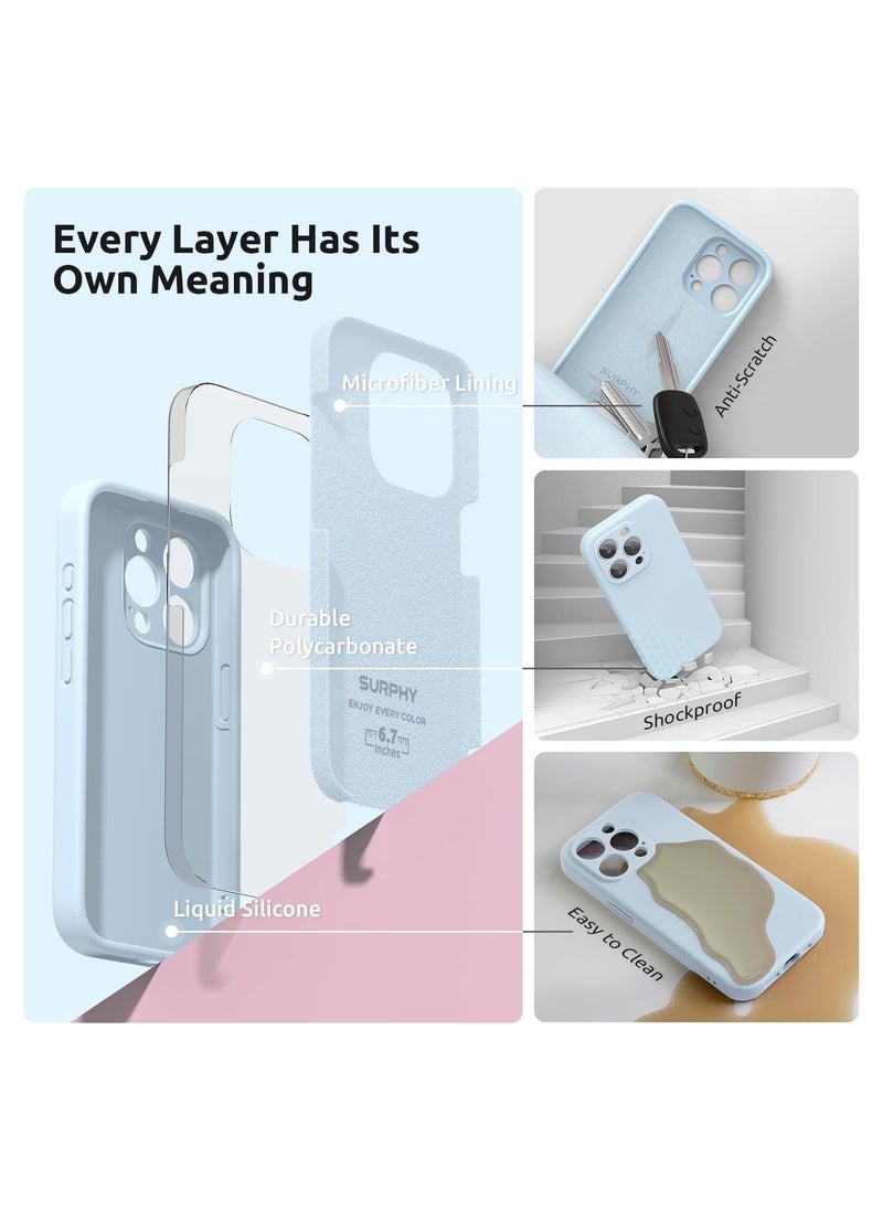 Raxoom Design for iPhone 15 Pro Max Case, Liquid Silicone [2 x Screen Protectors & 1 x Lanyard] Protection for Each Lens Shockproof Cover for iPhone 15 Pro Max 6.7 inch 2023, Cloud Blue - Image 4