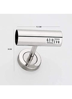 QZibeva QZIBEVA Pack 1 Pcs Steel Curtain Rod Jointer Connector Bracket Support Silver for 1 Inch Rods Ceiling Wall Support Item Code CST8  - Image 3
