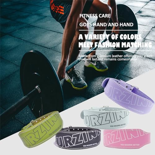 GurZinn 9 mm Leather Weight Lifting Belt for Women 4 inch Padded Gym Lumbar Back Support for Workout Squat Deadlift Training Weight Training Belt(A-Pink/XS) - Image 4