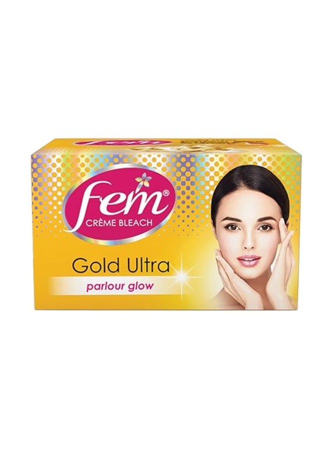 Fem Fairness (Gold Ultra) Crème Bleach - 30g | Advanced Parlour Like Glow System | Removes Tan, Brightens Skin & Gives Radiant Complexion | For All Skin Types | No Added Ammonia - Image 1