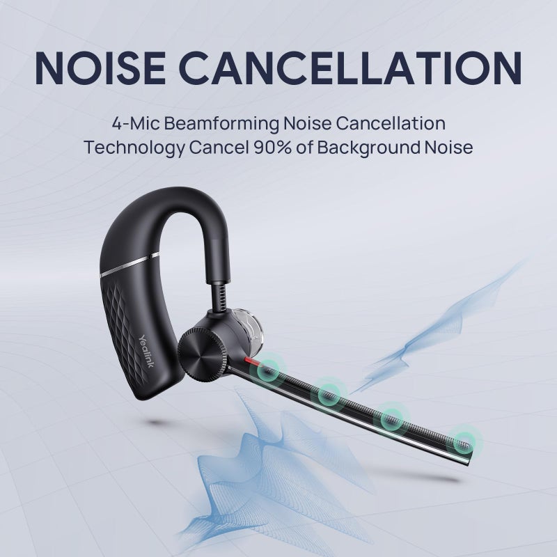 Yealink BH71 Bluetooth Headset, Wireless Earpiece with Noise Canceling Mic,10H Talk Time, Bluetooth Earphones for Cell Phone, Driving, Office Work - Image 3