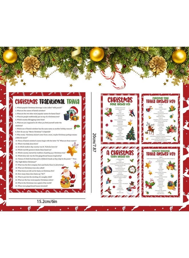 Whaline 84Pcs Christmas Trivia Games Question And Answer Party Game Paper Cards For Xmas Holiday Party Indoor Activity Family Friends, 4 Designs - Image 3