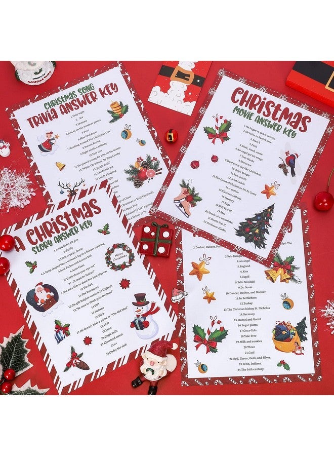 Whaline 84Pcs Christmas Trivia Games Question And Answer Party Game Paper Cards For Xmas Holiday Party Indoor Activity Family Friends, 4 Designs - Image 4