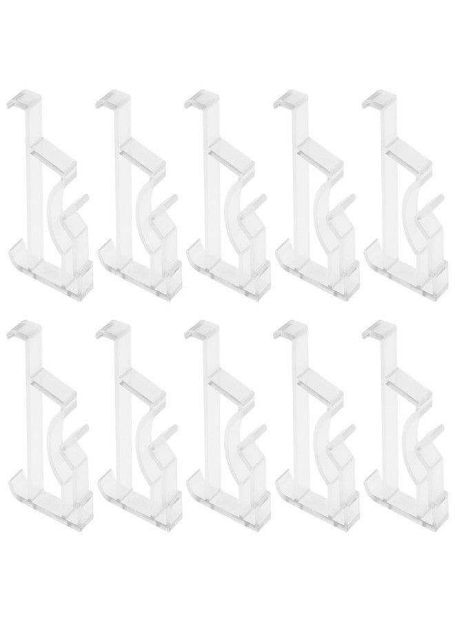 سينج إف إل تي دي شركة SING F LTD، 10 قطع من مشابك تثبيت الستائر الشفافة، مشابك مخفية، مشابك تثبيت مخفية، دعامة تثبيت، أدوات منزلية، POM - Image 1