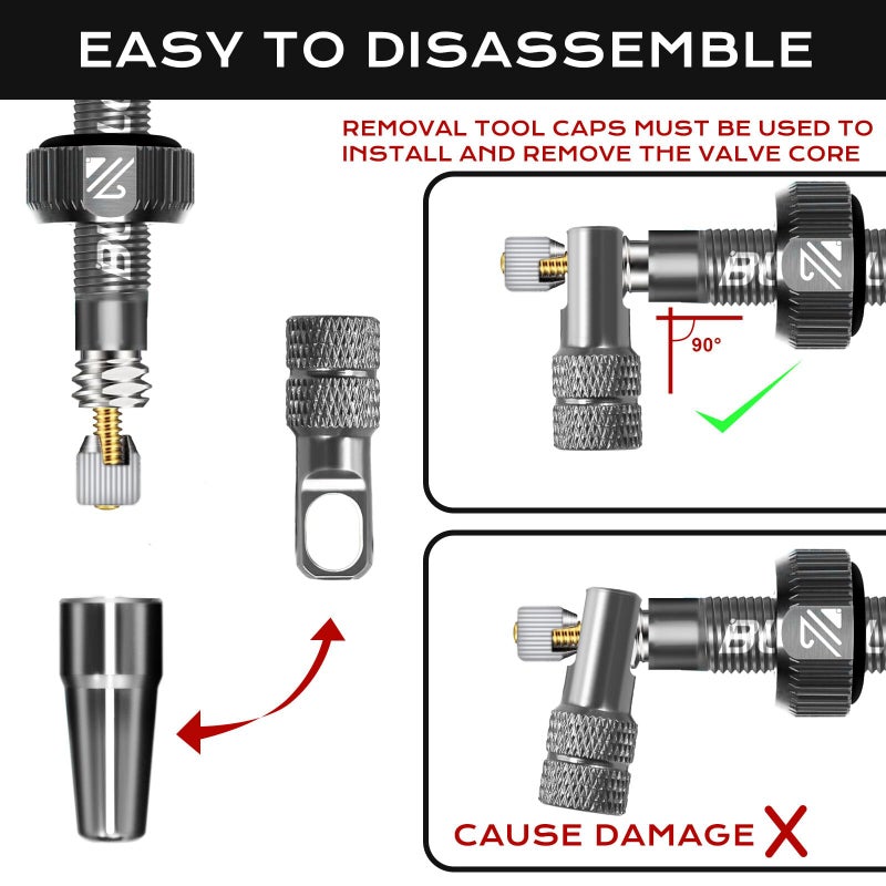 BUCKLOS Tubeless Presta Valve Stem 40/44/55/60/65/80/100 mm, Valve Stem Kit with Valve Core Removal Tool for Road Bike/Mountain Bike/MTB, Fit Most Bicycle Rims, Super Light Durable Aluminum Stem - Image 3