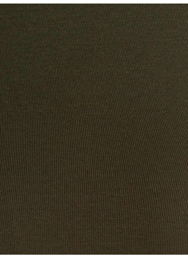 ديلفين 31236 Long Sleeve Crop Top-Dark Khaki