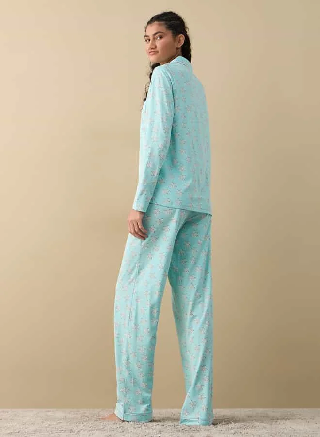 Splash FAV Printed Shirt and Pyjama Set