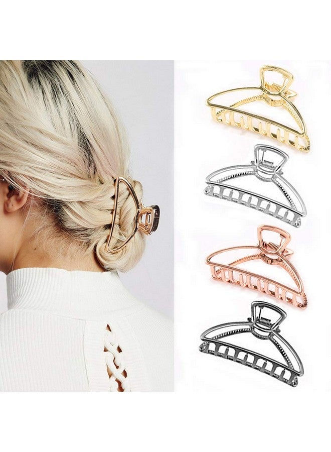 Kiddale 4 Pieces Large Metal Hair Claw Clips Hollow Nonslip Hair Catch Jaw Clamp For Women Girls Hair Barrette For Fixing Hair
