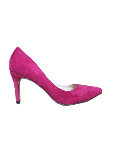 Suede Pointed Toe Gradient Two-Tone Low-Vamp Stiletto High Heels 8cm Rose Red