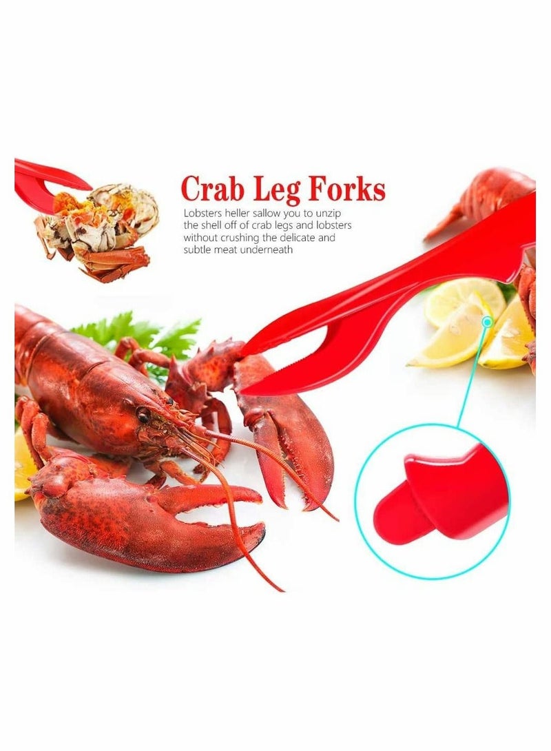 Crab Lobster Crackers Seafood Tools Set Includes 4 Crab Leg Crackers, 4 Lobster Shell Knife, 4 Crab Forks/Picks and 1 Seafood Scissors - Image 4