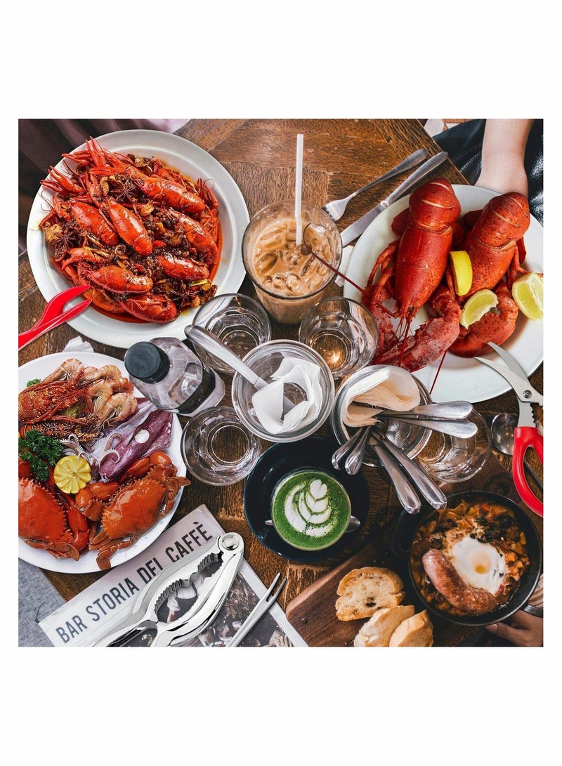 Crab Lobster Crackers Seafood Tools Set Includes 4 Crab Leg Crackers, 4 Lobster Shell Knife, 4 Crab Forks/Picks and 1 Seafood Scissors - Image 2