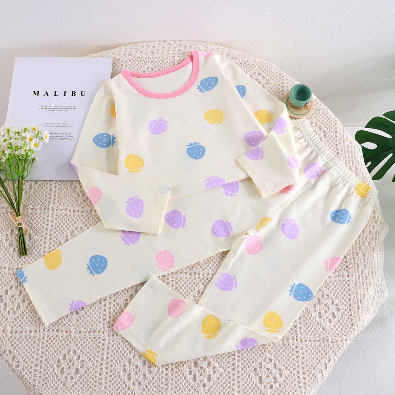 Children'S Underwear Set Boys And Girls Seamless Lycra Cotton Thermal Tops And Pants For Older Kids Cotton Casual Pajamas - Image 1