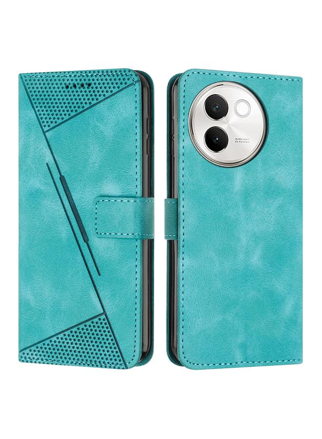 جرين تايجر جراب جلدي لهاتف vivo V30e Dream Triangle مزود بحبل (أخضر)