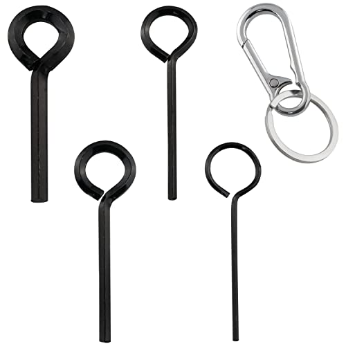 JianLing 1set Annular Allen Wrench Set Standard Dogging Key with Full Loop, Allen Wrench Door Key for Push Bar Panic Exit Devices (1pc 5/64 1pc 1/8 1pc 5/32 1pc 7/32 black circle and 1pc keychain) - Image 1