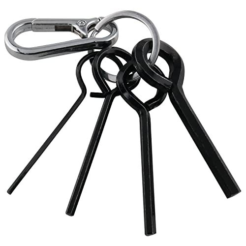 JianLing 1set Annular Allen Wrench Set Standard Dogging Key with Full Loop, Allen Wrench Door Key for Push Bar Panic Exit Devices (1pc 5/64 1pc 1/8 1pc 5/32 1pc 7/32 black circle and 1pc keychain) - Image 3