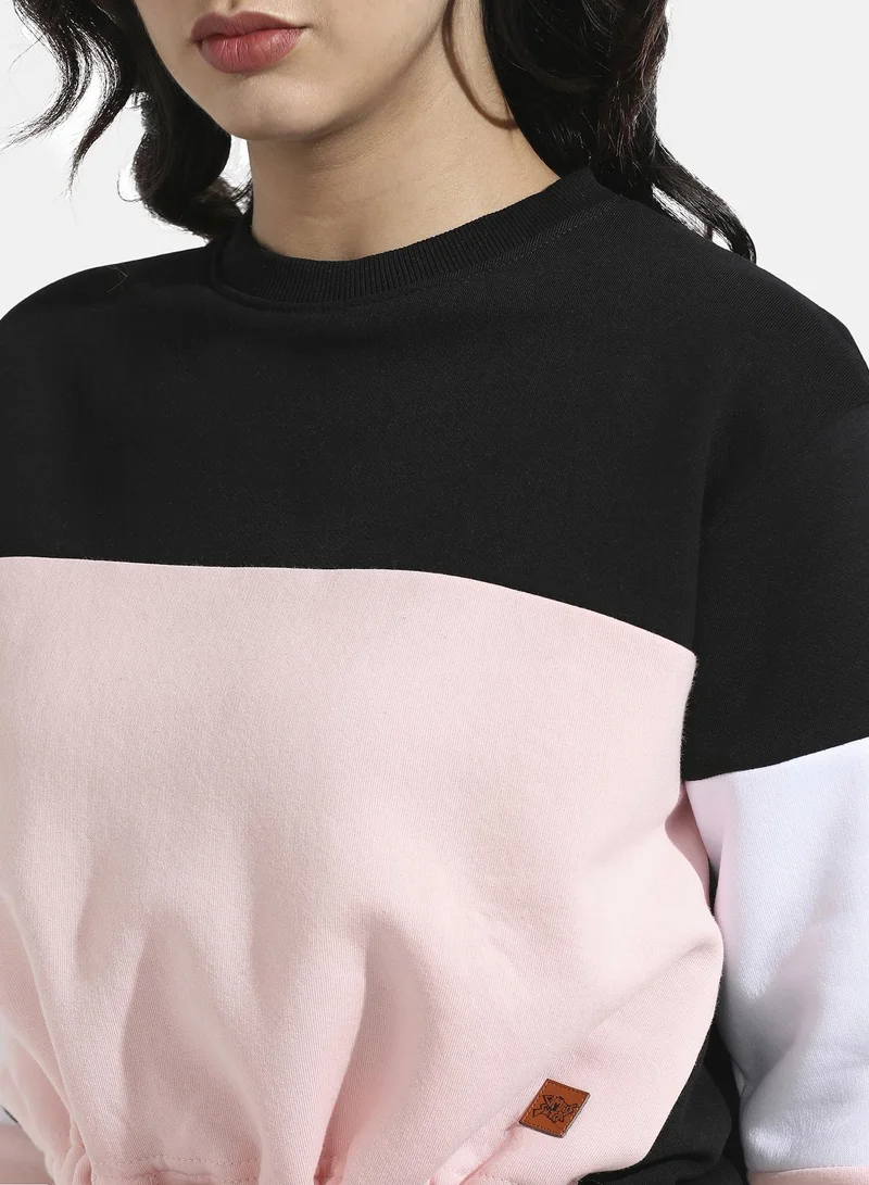 كامبوس سوترا Colourblocked Sweatshirt With Drawstring Waist