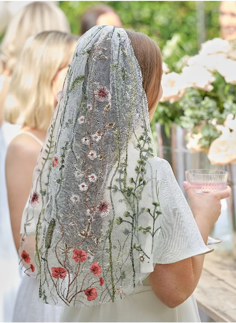 Ginger Ray Floral Embroidered Veil