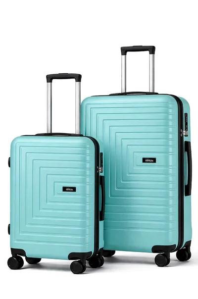 MNUK Pilgrimage Set of 2 Luggage | Cabin-20 Inch, Medium-24 Inch|Hardside Soft Handle Trolley with TSALock |Double 360° 4 Wheeler| Green