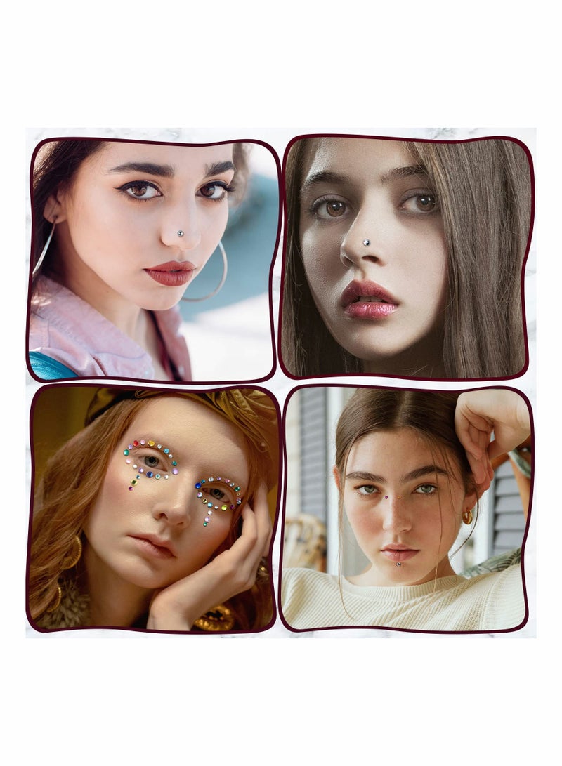 Excefore Bindi Dots Face Jewels Face Jewelry For Women Face Gems Stick On Eye Forehead Crystals Sticker Tears Rainbow Pearl Rhinestones For Makeup Party Festival Accessory Nail Art Decoration(9 Sheets) - Image 4