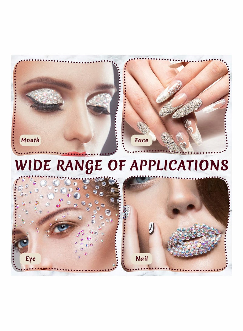 Excefore Bindi Dots Face Jewels Face Jewelry For Women Face Gems Stick On Eye Forehead Crystals Sticker Tears Rainbow Pearl Rhinestones For Makeup Party Festival Accessory Nail Art Decoration(9 Sheets) - Image 2