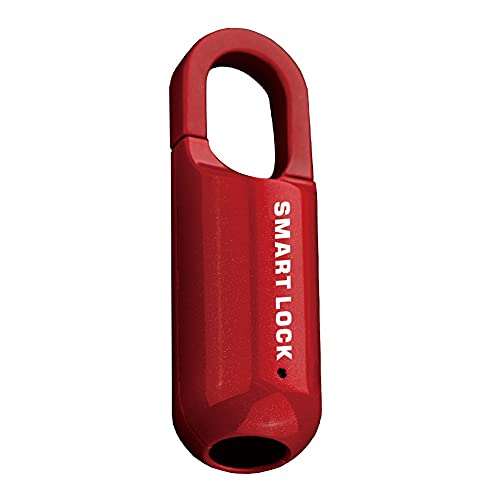OLSIC Alloy Steel Mini Smart Fingerprint Lock Biometric USB Rechargeable Padlock Chip Anti-Theft,For Luggage Box Bag (RED) - Image 1