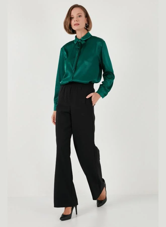 Lela Lela Regular Fit Satin Shirt with Tie Detail Women's SHIRT 611GO00159