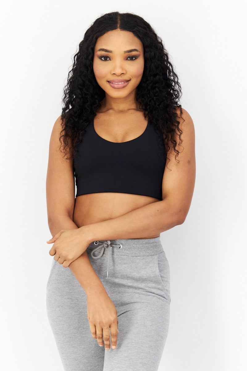 New Balance Women Sportswear Fit Sleeveless Training Sports Bra, Black  - Image 1