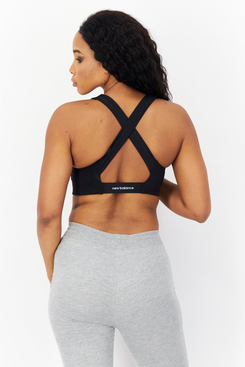 New Balance Women Sportswear Fit Sleeveless Training Sports Bra, Black  - Image 3