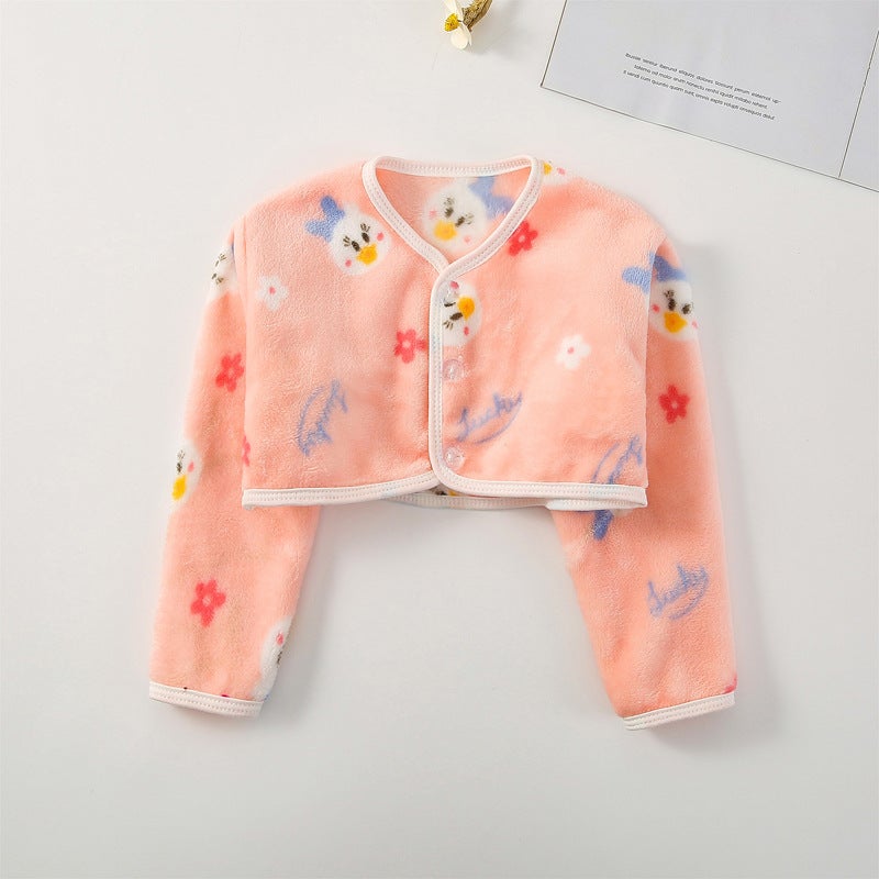 Generic Baby Summer Thin Warm Shoulder Pad Baby Air Conditioned Room Shoulder and Cervical Vertebra Small Waistcoat Sleeping Anti-freezing Hand Artifact Flannel [pink duckling]] 