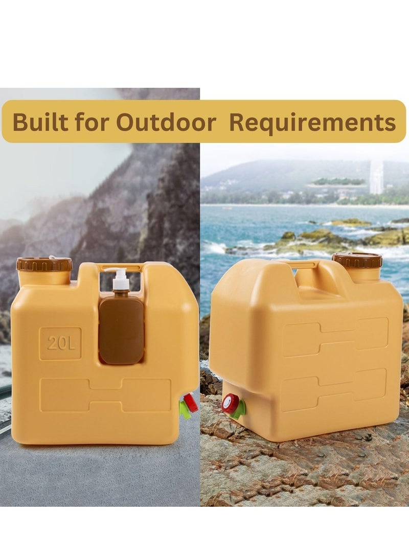 دي إل سي  20L Portable Water Storage Container outdoor jerrican  with 500ml Handwash Bottle Camping Water Tank  - Image 5