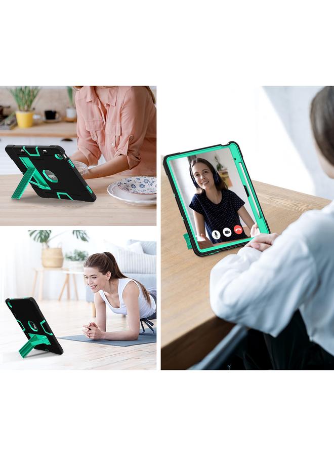 Zaboon Case For iPad Air 13 2025 / 2024 Contrast Color Silicone Acrylic PC Tablet Case with Holder - Image 3