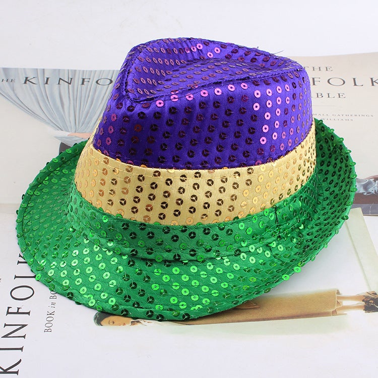 Kids Sequin Performance Top Hat three-color splicing