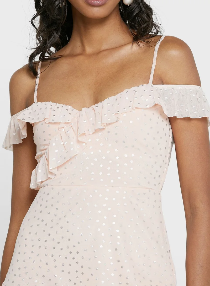 Miss Selfridge Strappy Ruffle Detail Dress