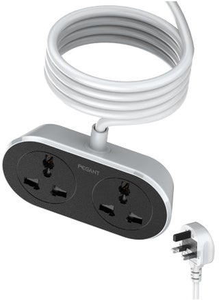 2 Way 5 Meters, 2 Universal Outlets Power Extension Cord, 5M Dual Socket Cable Extender, 2500W 2 Plugs Electric Wire for Desk, Table, Floor, Office, Car - pzsku/Z26A593BD4586EEAC2D6EZ/45/1746199119/d60b9207-b07b-4bd7-a45e-ce9c9c295656