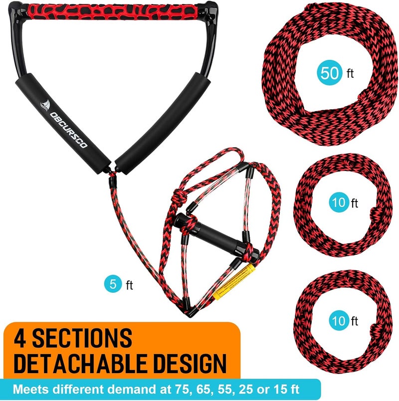Obcursco 75FT Wakeboard Rope, Water Ski Ropes with EVA Handle for Water Skiing, Wakeboard, Kneeboard - Image 5