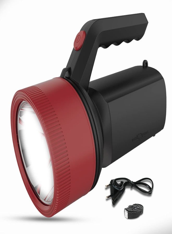 Pick Ur Needs Emergency Torch Light Rechargeable Long Range LED Search 100W with Blinker Torch (Maroon) - Image 1