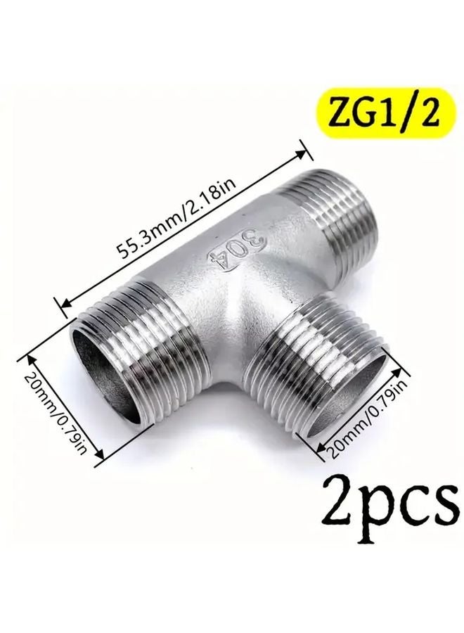 1 2 Inch T Type Male Thread Stainless Steel Adapter Fitting For Water Pipe Garden Hose - Image 1