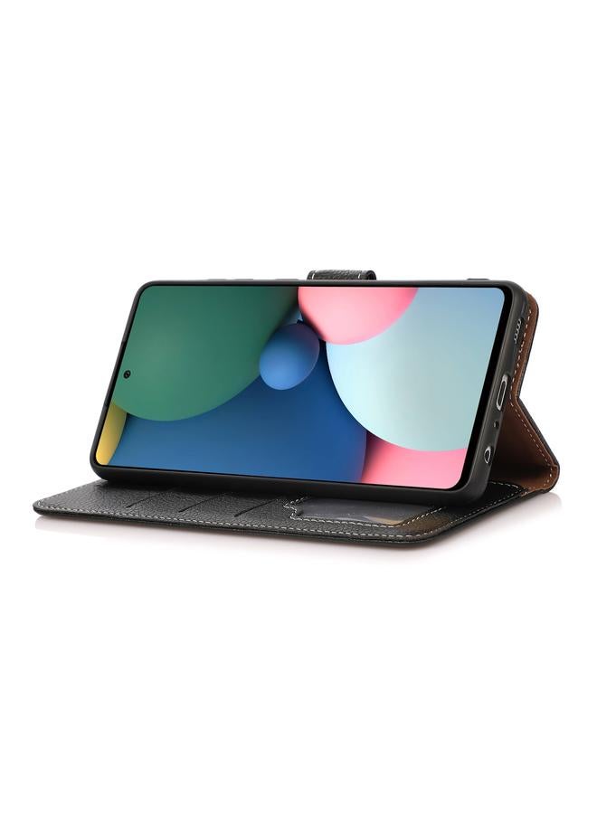 زبون جراب لهاتف iPhone 13 Pro مصنوع من جلد البولي يوريثان الحراري مع حامل وفتحات للبطاقات ومحفظة، بتصميم أفقي قابل للطي مصنوع من جلد البولي يوريثان الحراري مع حامل وفتحات للبطاقات ومحفظة، لهاتف iPhone 13 Pro - Image 5