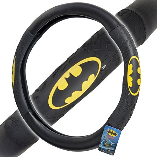 BDK WBSW-1301 Batman Steering Wheel Cover for Car & SUV - Black, Original Design (1 Piece) - Image 1