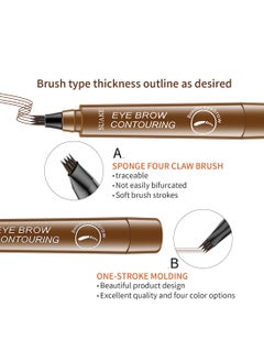 SUAKE Eyebrow Contouring Pen with Tint 4-Tip Brow Fork Natural Smudge-Proof Long-Lasting Waterproof Eye Makeup for Women  - Image 4