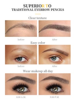 SUAKE Eyebrow Contouring Pen with Tint 4-Tip Brow Fork Natural Smudge-Proof Long-Lasting Waterproof Eye Makeup for Women  - Image 5